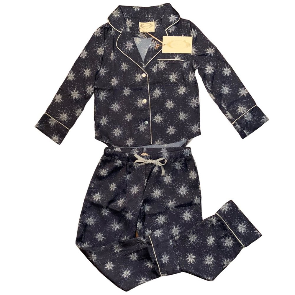 MIA JOY Girls Satin Pajamas 4 4T NEW Jasmine Shooting Stars Holiday NWT JOYFOLIE